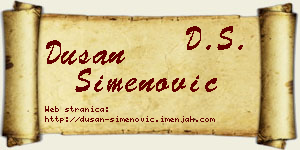Dušan Simenović vizit kartica